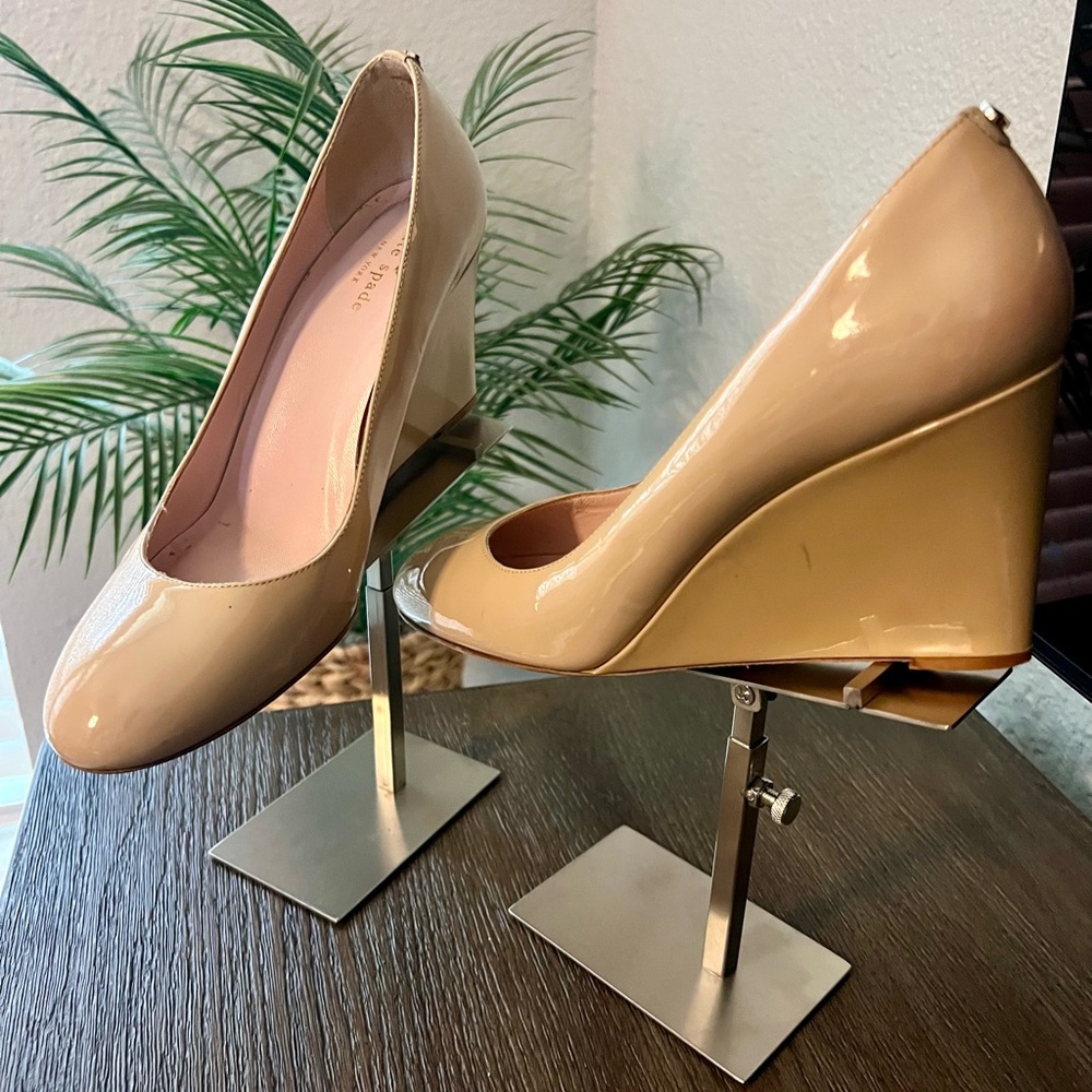 Kate Spade Elegant Nude Wedge Heels - size 9.5